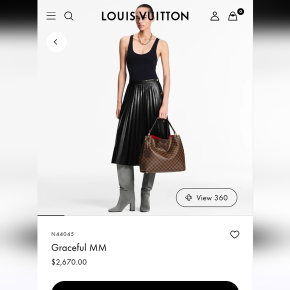 NEW AUTHENTIC Louis Vuitton Graceful MM Damier Ebene - Picture 2 of 11